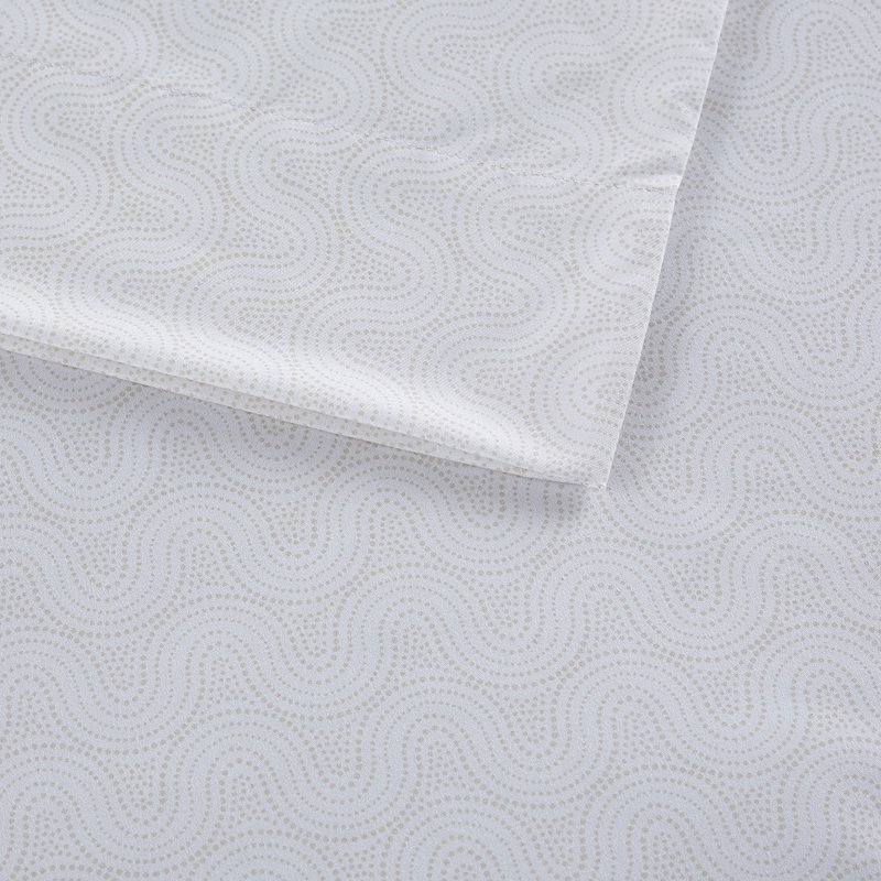 Gracie Mills Iris Printed Microfiber Sheet Set, Twin Sheet Set w/1Fitted Sheet& 1Pillowcase, Blue