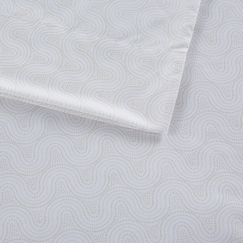 Gracie Mills Iris Printed Microfiber Sheet Set, Twin Sheet Set w/1Fitted Sheet& 1Pillowcase, Blue