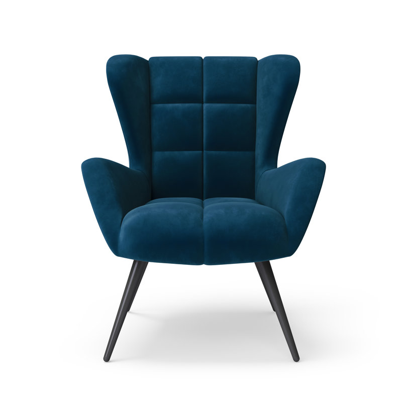 Espen Accent Chair Blue Velvet Lounge chair, Blue