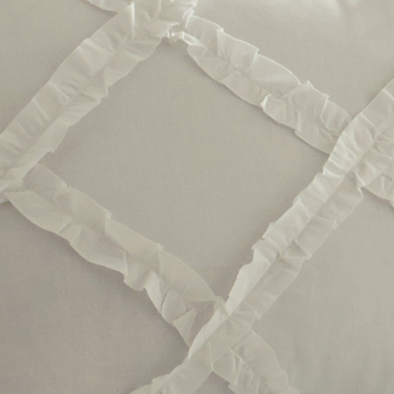 Ensemble d'édredon en coton blanc Adelina de Laura Ashley, Édredon pour lit simple + 1 taie décorative stan