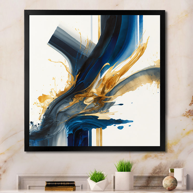 Stylish Spiral Abstract IV - Impression sur toile, Cadre photo noir, H 16 po x l 16 po x P 1 po