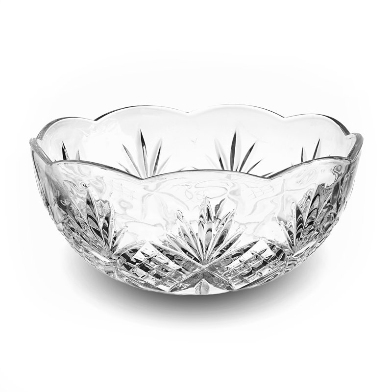 Dublin Crystal 3 Piece Scalloped Serving Bowl Set