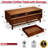  Acacia Elara 47.2”W Coffee Table Storage, Solid Rubber Wood, Suitable for Living Room, Home Office with 2 Drawers and Open Design, Easy Setup-319610707