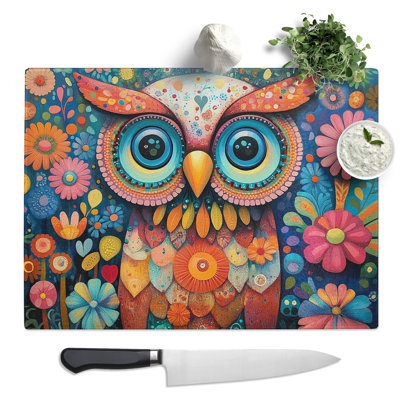 Owl  Glass Chopping Board