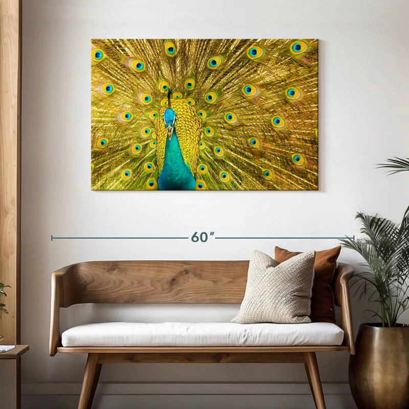 Brampt Glorious Peacock Feather, 30" H x 45" W
