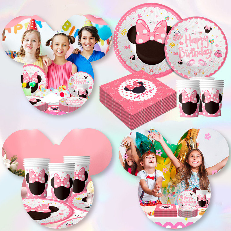 Minnie Mouse Birthday Party Supplies-65pcs Minnie Party Tableware Set