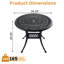 Table de salle à manger ronde de patio en aluminium moulé de 90 cm (35,43 pouces) avec un trou pour parasol de 4,8 cm (1,88 pouce).