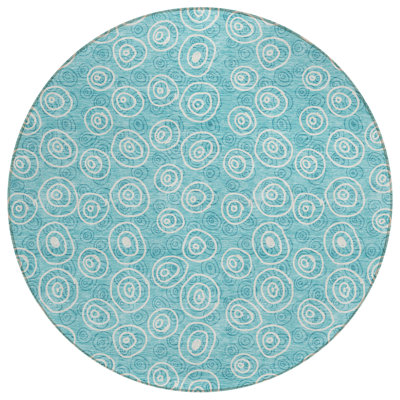 Washable Geometric Indoor / Outdoor Rug