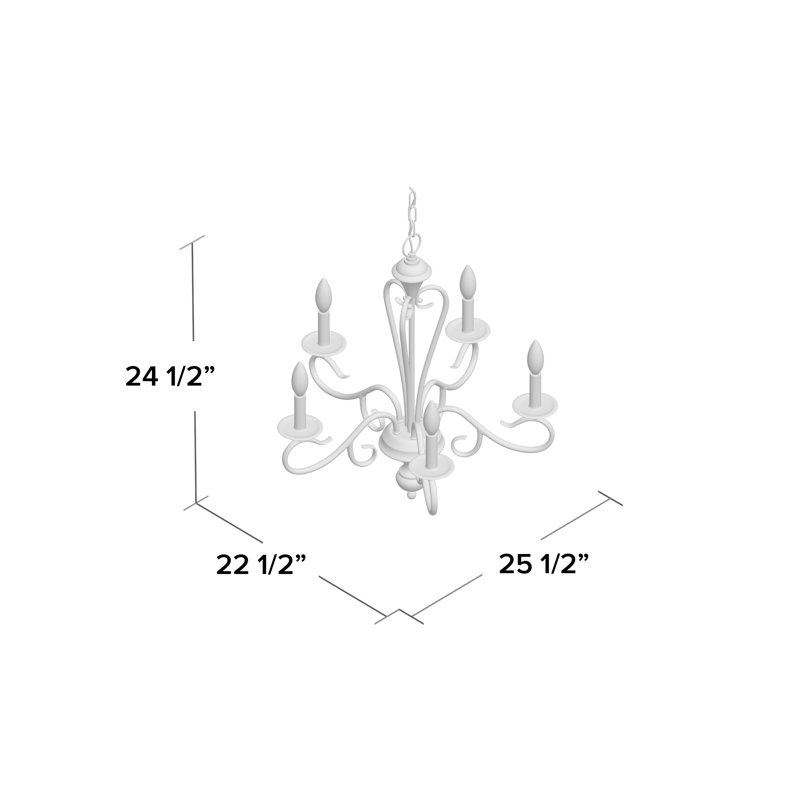 Devonshire 5 - Light Dimmable Classic / Traditional Chandelier, Burnished Gold