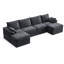 Canapé modulaire en U 142 po avec méridienne et rangement en velours côtelé de 142 po-131313130
