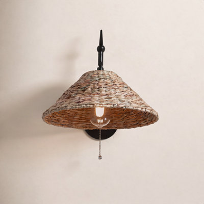 Single Light Handwoven Armed Sconce
