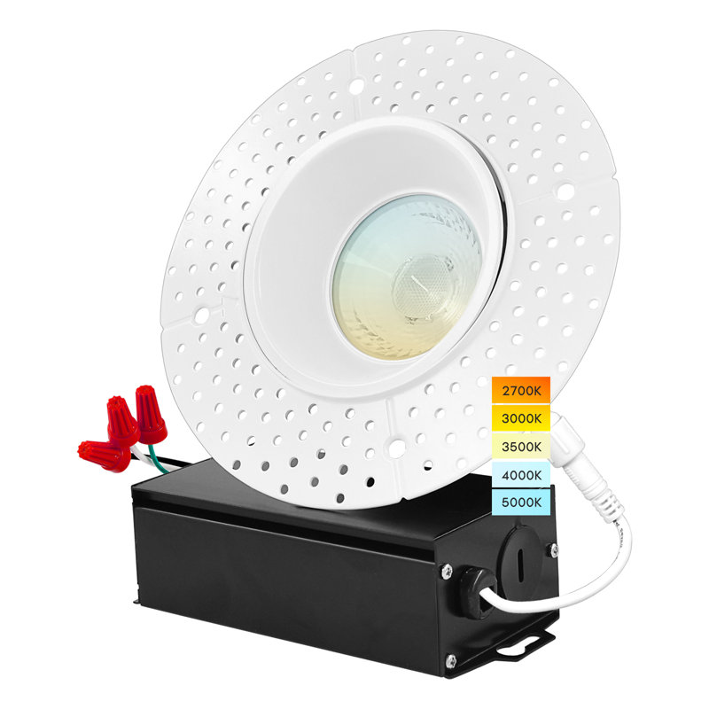 4" Trimless Selectable CCT New Construction LED Canless Recessed Lighting Kit