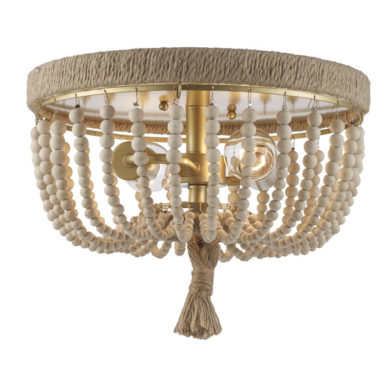 Farnum Solid Wood Semi Flush Mount, 7" H x 14" W x 14" D
