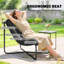 Chaise d'extérieur, chaise longue de patio avec coussin Sling, gris foncé
