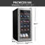 NutriChef Dual Zone 18.9'' Freestanding 18 Bottle Wine Refrigerator