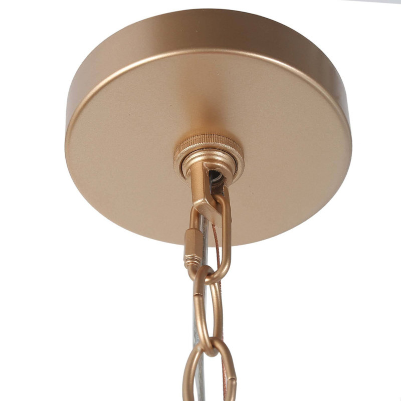 Luminaire suspendu géométrique moderne 4 lumières avec abat-jour en tissu