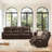 3-Seat Dual Motor zero clearence recliner Genuine Leather Power Recliner Sofa With Power Headrest And Console-1390889762