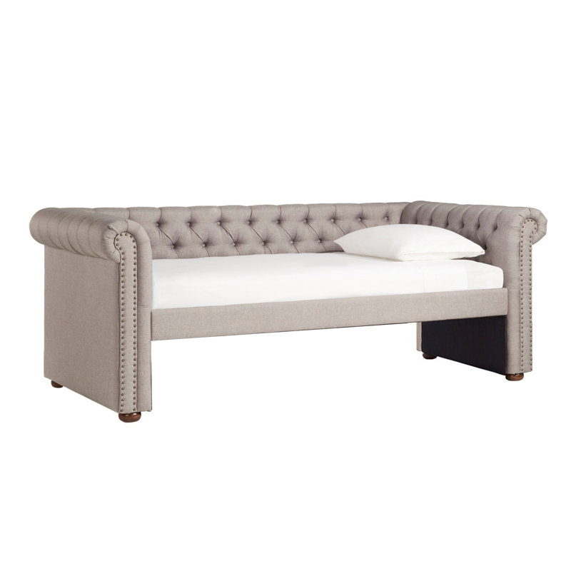 Carthusia Chesterfield Daybed- Twin Size, No Trundle, Gray