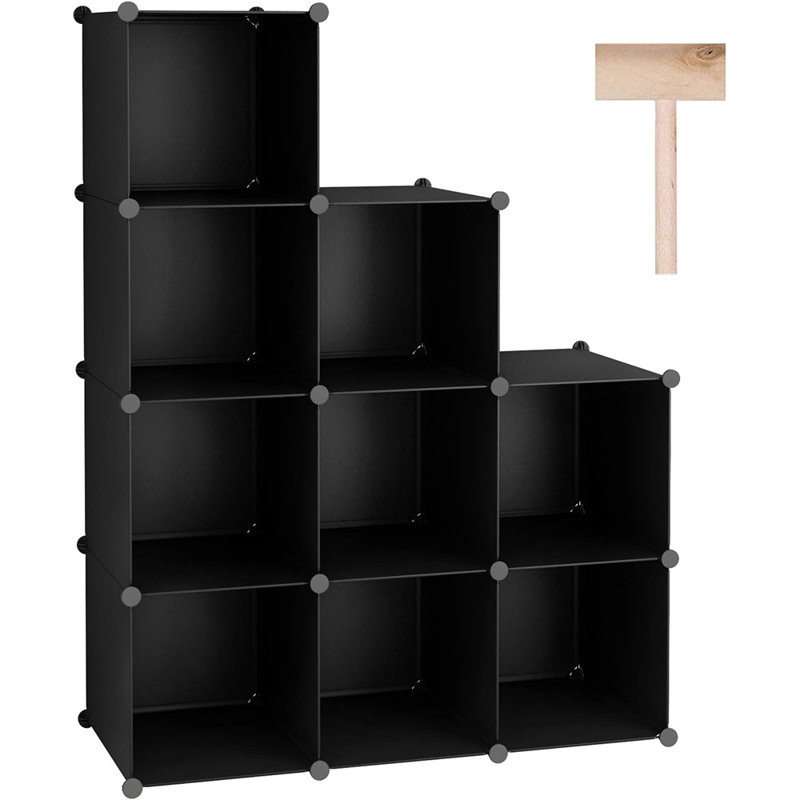 Rangement cubique, bibliothèque à 9 cubes, armoire de placard en plastique ...