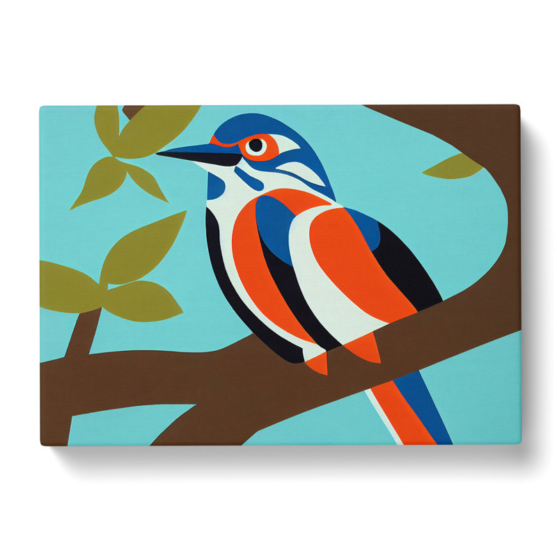 Kingfisher Bird Abstract Vol.2 - Wrapped Canvas Print, 35cm H x 50cm W x 3cm D