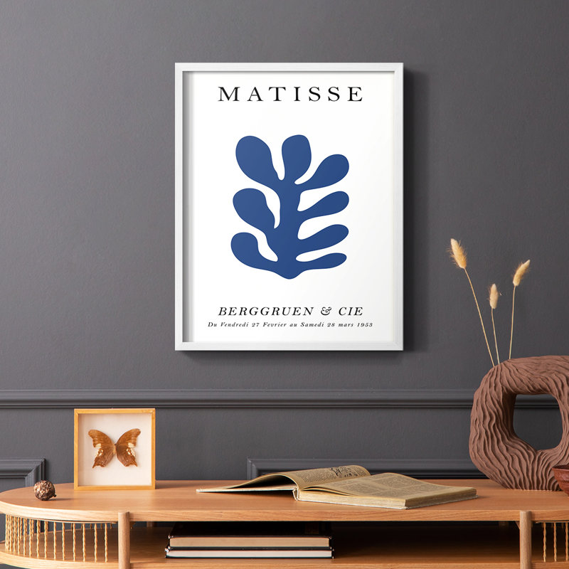 Matisse CCXCVIII Framed Print - Solid Wood, 14" H x 11" W, White