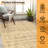 Large Rug for Bedroom Living Room 8x10 Washable Abstract Strip Design Print Area Rug Non-Slip Indoor Floor Carpet Low Pile Foldable Modern Contemporary Accent Carpet, Khaki-582570994