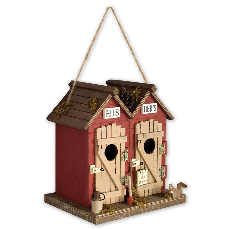 Maison d'oiseaux d'extérieur à suspendre rouge