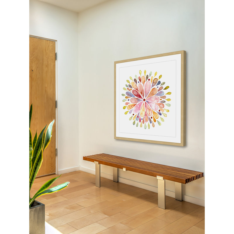 « floral explosion », reproduction d’art encadrée, H 18 po x l 18 po x P 1,5 po