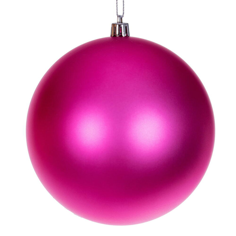 Ensemble d'ornement boule 4 pièces, 4.75" H x 4.75" W x 4.75" D, Rose vif