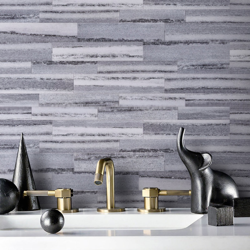 6'' W x 24'' L Engineered Stone Peel and Stick Mosaic Tile