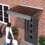 Auvent 47 po x 34 po. Polycarbonate et aluminium. Fabrication robuste. Chauffer. Extérieur. Auvent brun foncé - avec système de fixation stable Upf80 +