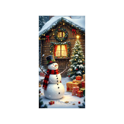 Couvercle de porte de Noël de 35 po x 72 po, Kondieu