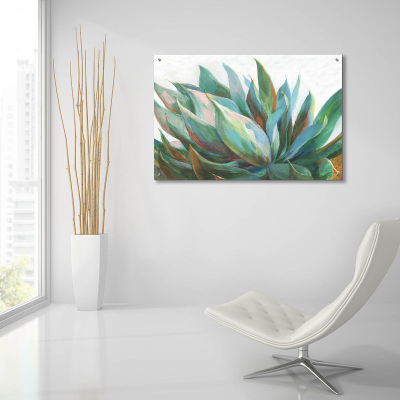 Art mural en verre «Agave» par Danhui Nai, H 24 po x l 36 po x P 0,2 po