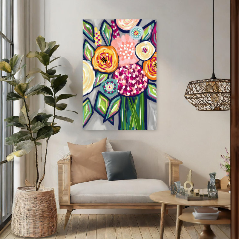 «Spring Mix», art abstrait coloré et audacieux, 48" H x 32" W