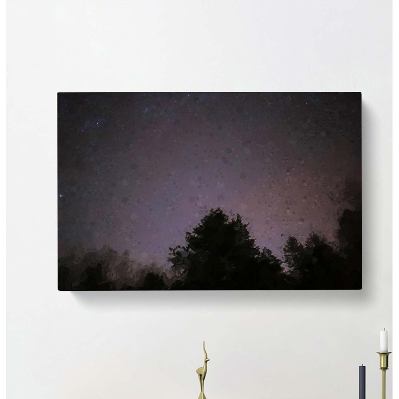 Tree Stars in Abstract - Wrapped Canvas Graphic Art Print, 35cm H x 50cm W x 3cm D