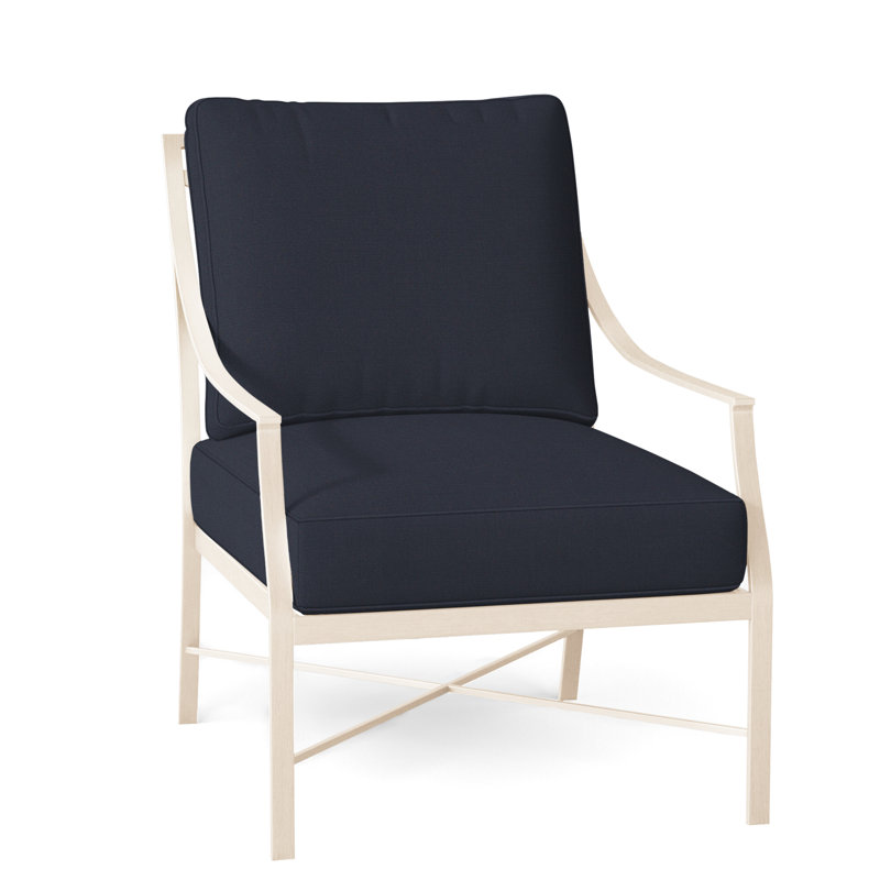 Monaco Aluminum Lounge - Chalk, Chalk, No Welt, Linen Navy