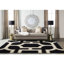 Tapis en laine noir et beige touffeté à la main Ouellette