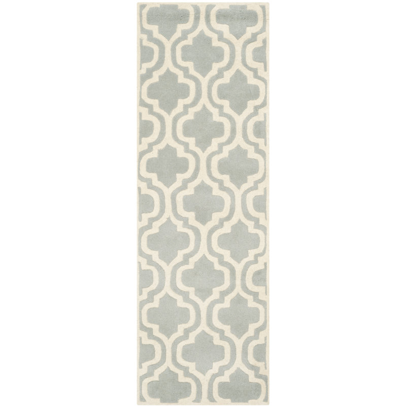 Carolene Hand Tufted Wool Geometric Rug, Runner 2'3" x 7'