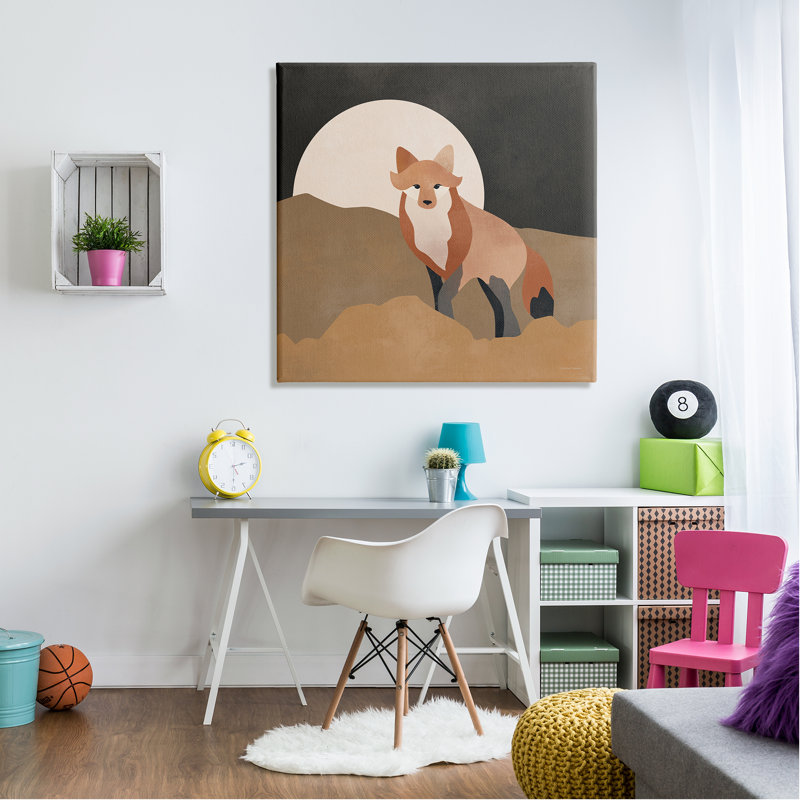 Portrait de renard sur toile, H 36 po x l 36 po x P 1,5 po