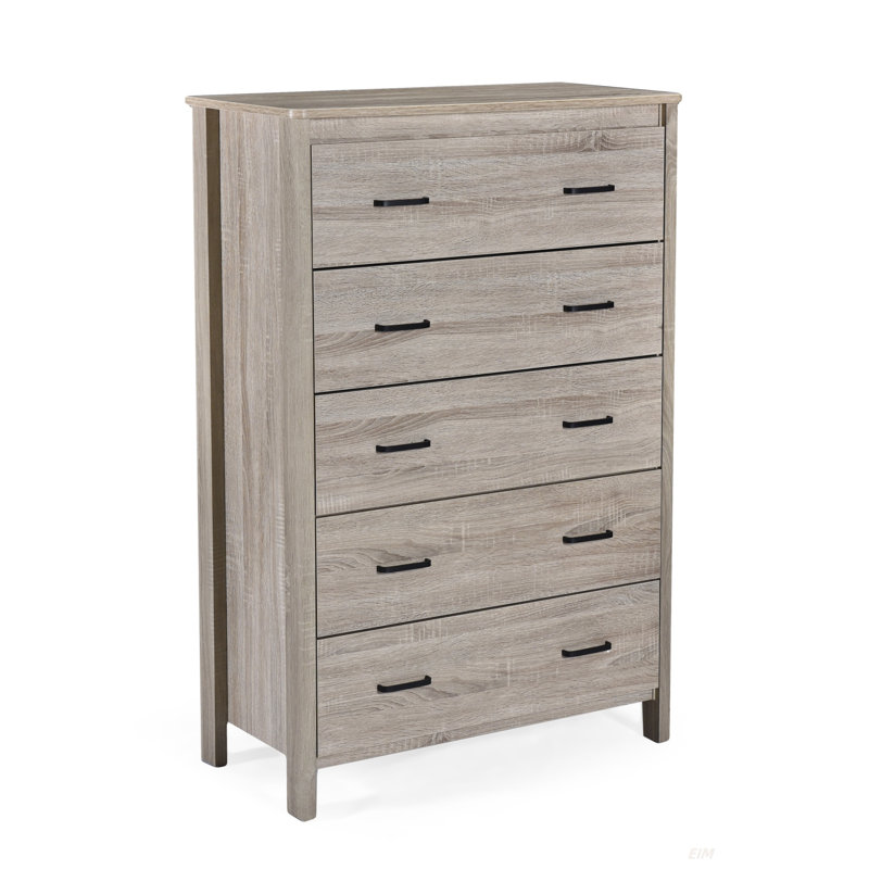 Commode 5 tiroirs Toolless, Chêne