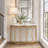 Faux Marble Console Table, 43" Half Moon Sofa Entryway Table
