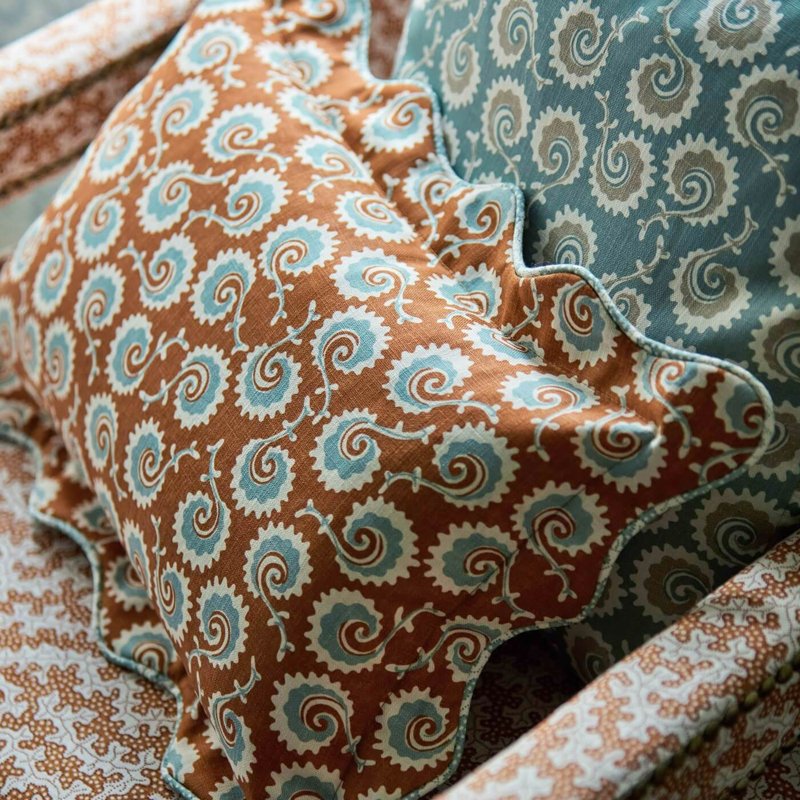 Fern Frond Fabric, Rowan Berry