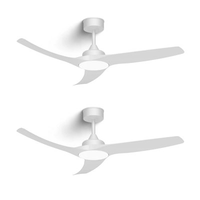 2-Pack 52" Outdoor Ceiling Fan with Light for Patio Garage Porch