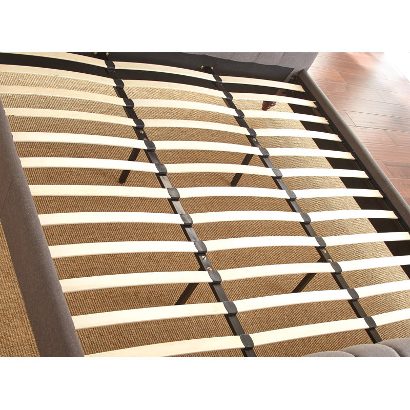 Zack Upholstered Platform Bed, Cream, King