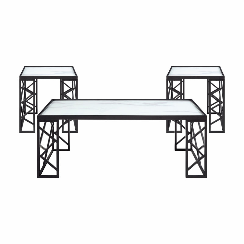 Ensemble de tables modernes en verre trempé pour une décoration de salon élégante