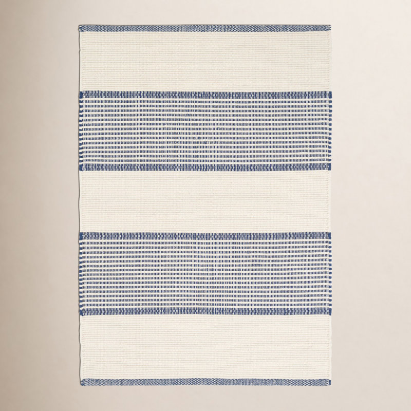 Tapis en coton tissé à la main La Mirada, Rectangle 2 pi x 3 pi