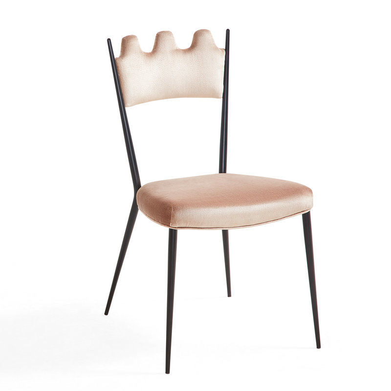 Chaise d'appoint rembourrée Ripple couleur champagne Como