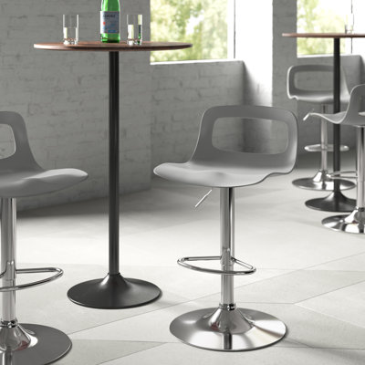 Tabouret de bar rotatif à hauteur ajustable avec dossier bas Dressler, ensemble de 2