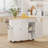 Modern Solid Wood Top Kitchen Island, Large Rolling Kitchen Cart with Drop Leaf Breakfast Bar, Mobile Kitchen Table with Large Drawers, Storage Cabinet & Locking Casters-1604598942