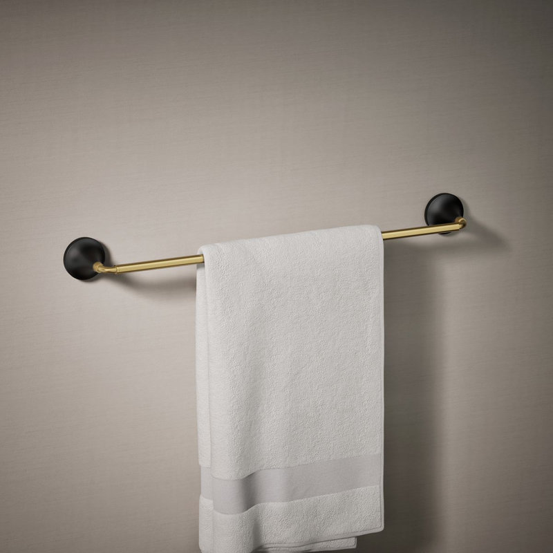 Barre à serviettes Tone, Noir mat / laiton moderne, L 24 po